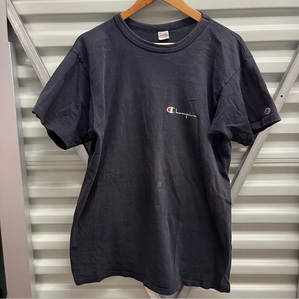 Vintage Champion Heavyweight Tee in Black (L) (Made in USA 🇺🇸)
